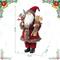 Glitzhome® 18"H Faux Fur Christmas Red Woodland Santa Figurine with Porcelain Face